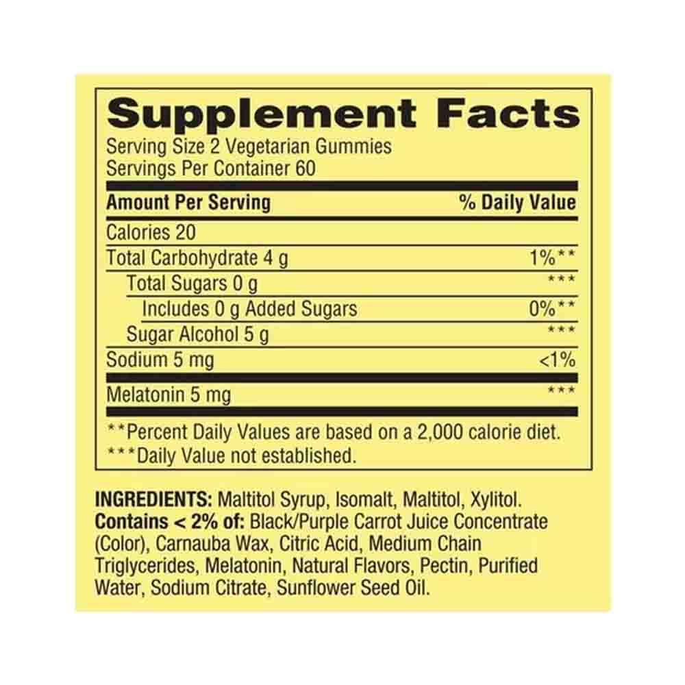 Melatonina 5mg Spring Valley Cero Azúcar 120 Gomitas Sabor Fresa