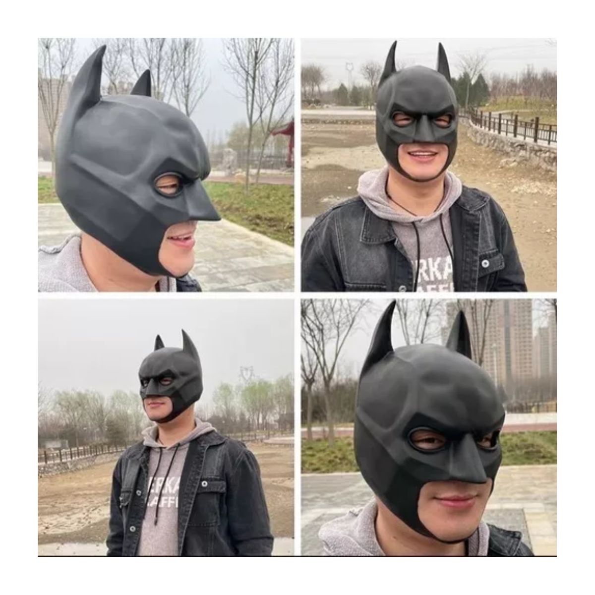 Adecuado Para La Máscara De Látex De Batman Negro