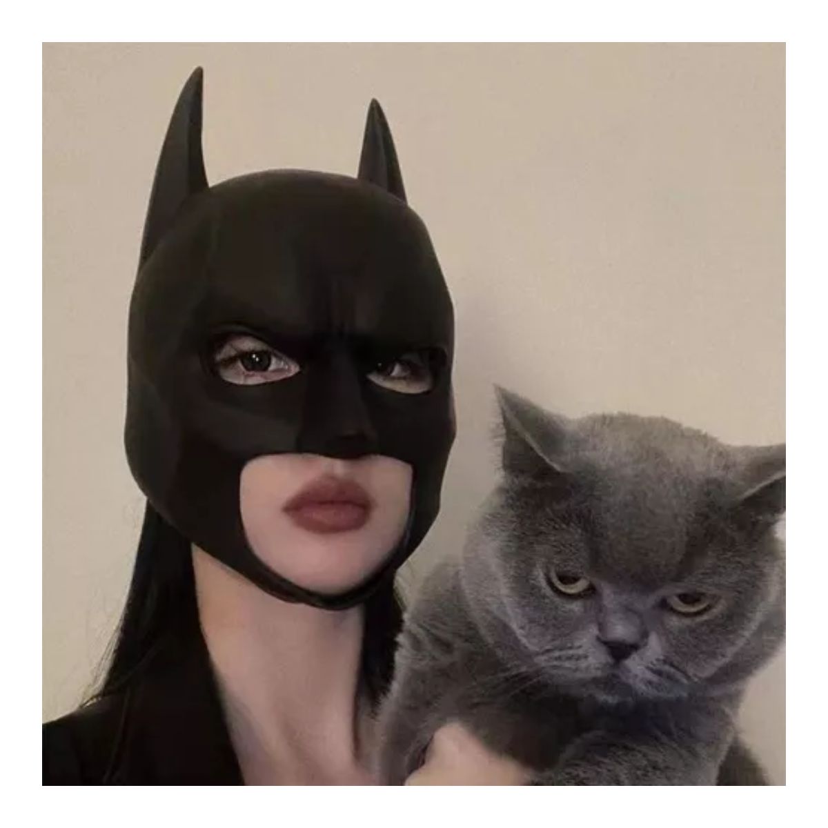 Adecuado Para La Máscara De Látex De Batman Negro