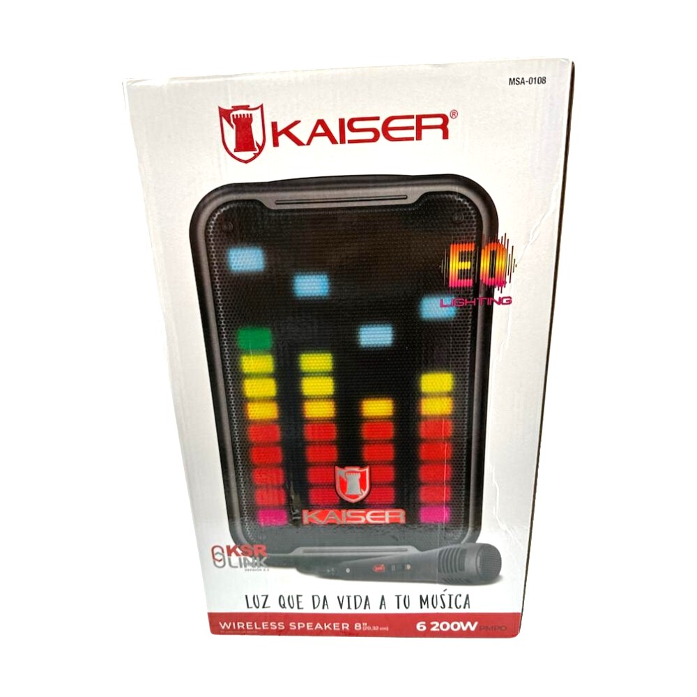 Bafle Kaiser MSA-0108 Con 7 Efectos De Luz Audiorítmica - Negro