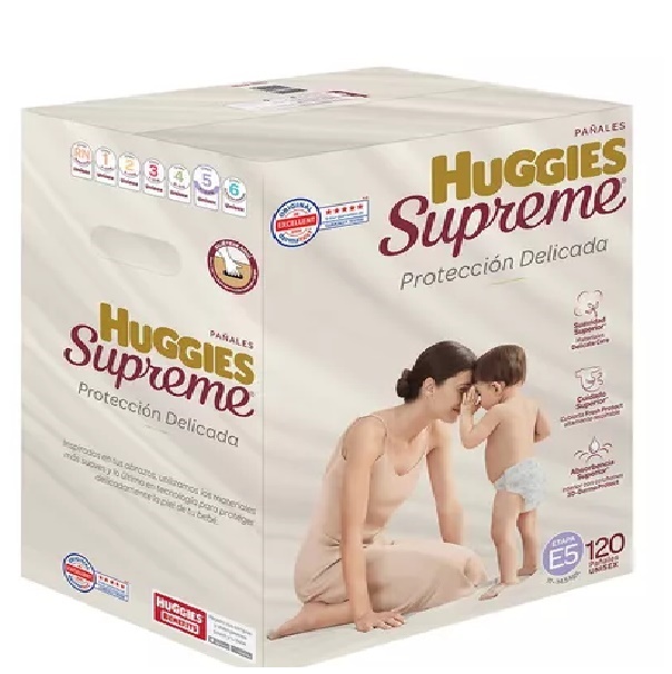 Pañales Huggies Supreme Etapa 5 Unisex 120 Pzs
