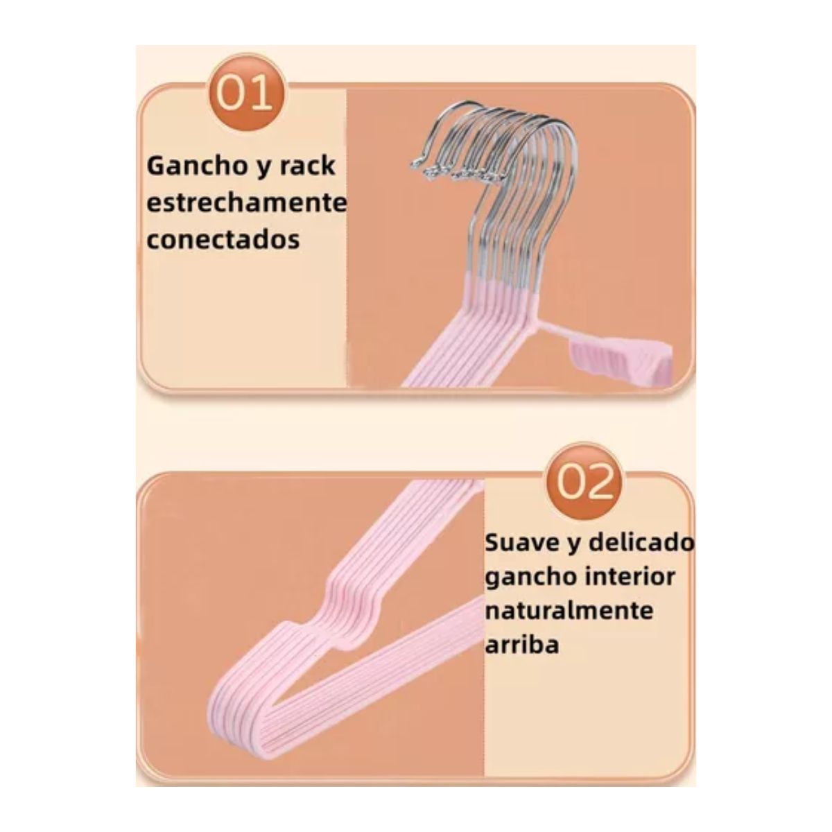 25 Ganchos Para Ropa Organizador+50pinzas Ropa+20m Tendedero Rosa nórdico