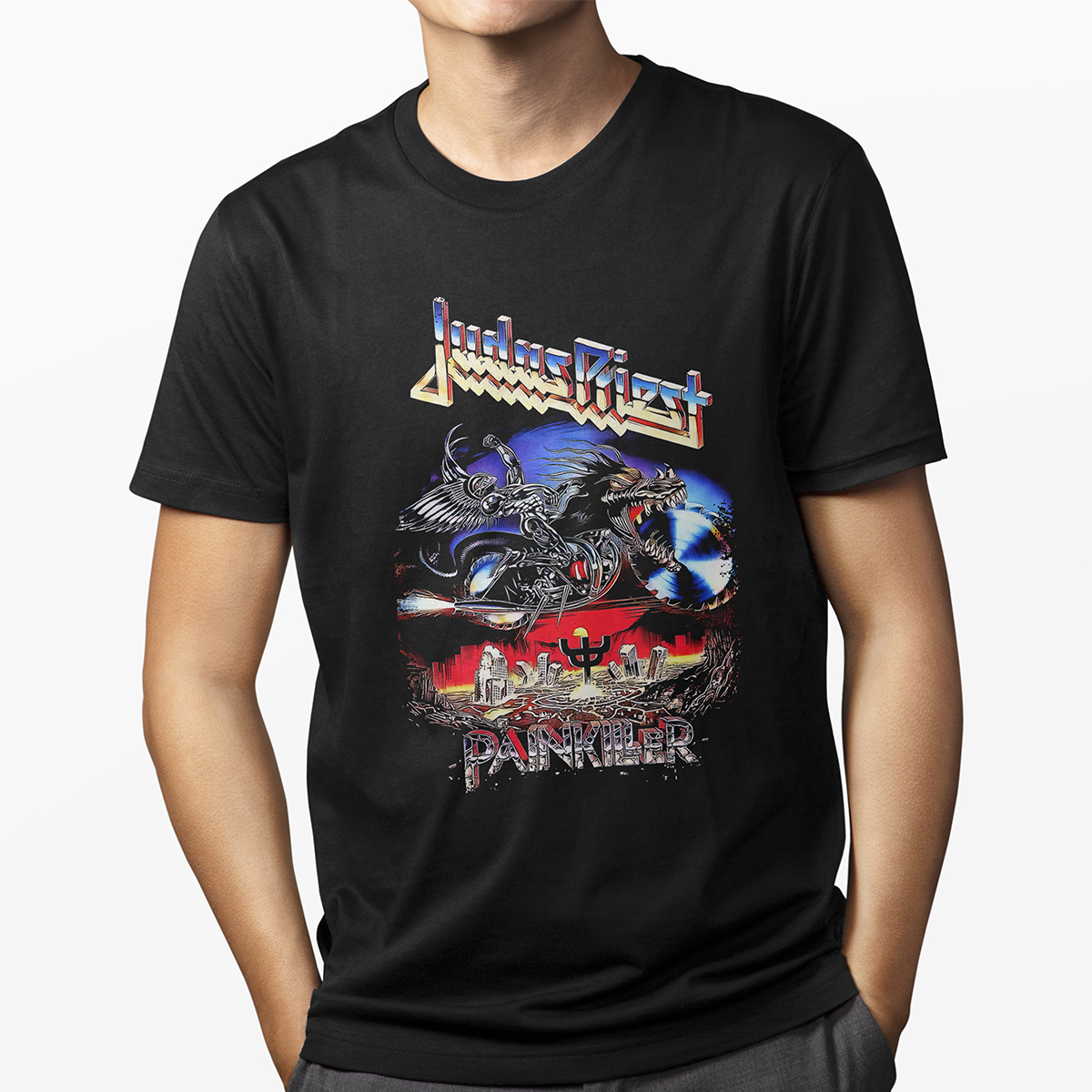 Playera Negra para Hombre - Judas Priest Painkiller