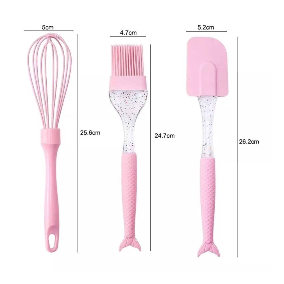 Set Reposteria Miserable Brocha Globo Utensilios Cocina  Rosa/Morado/Verde