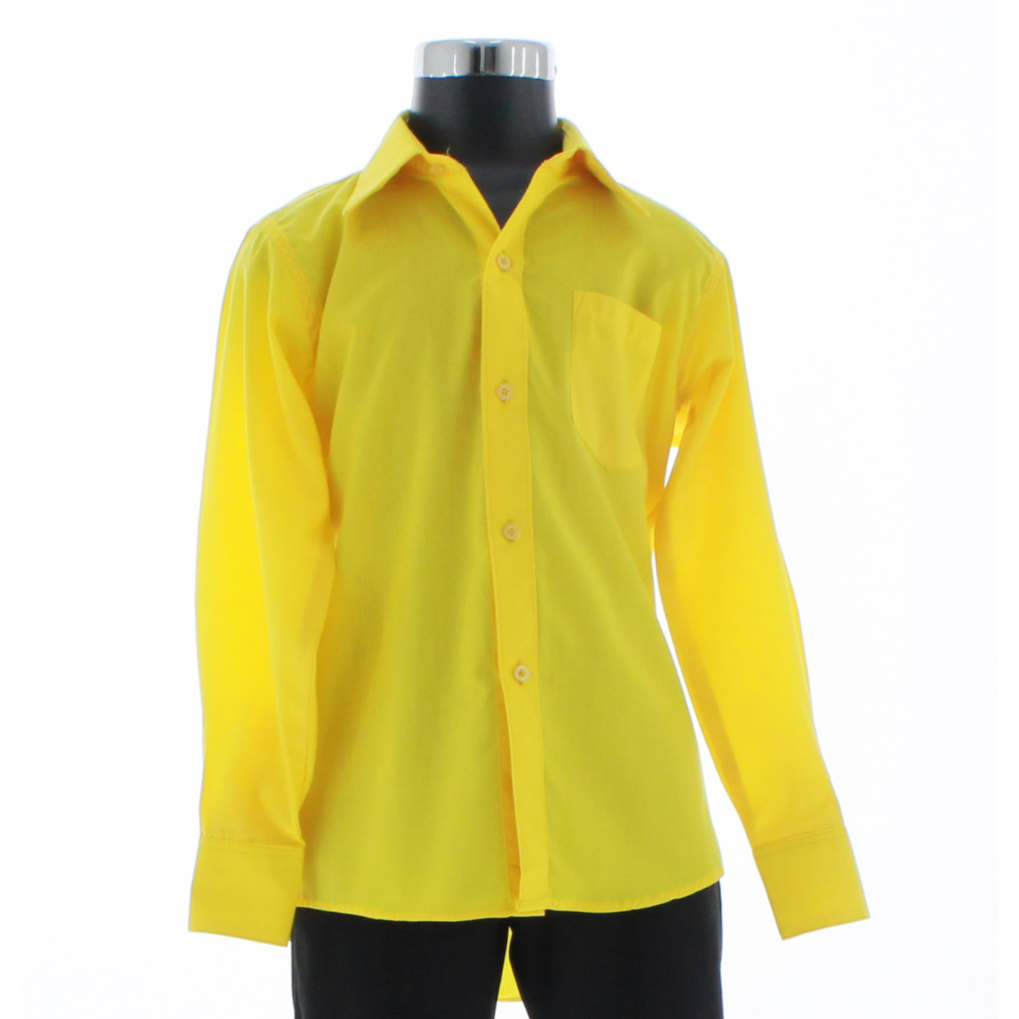 Camisa De Vestir Niño Color Amarillo Manga Larga 3596 2-18 Años..