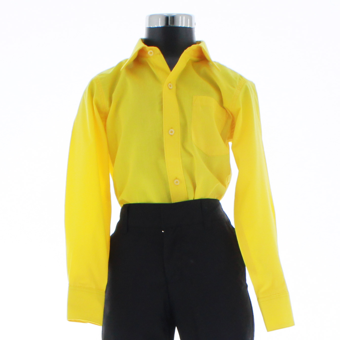 Camisa De Vestir Niño Color Amarillo Manga Larga 3596 2-18 Años..