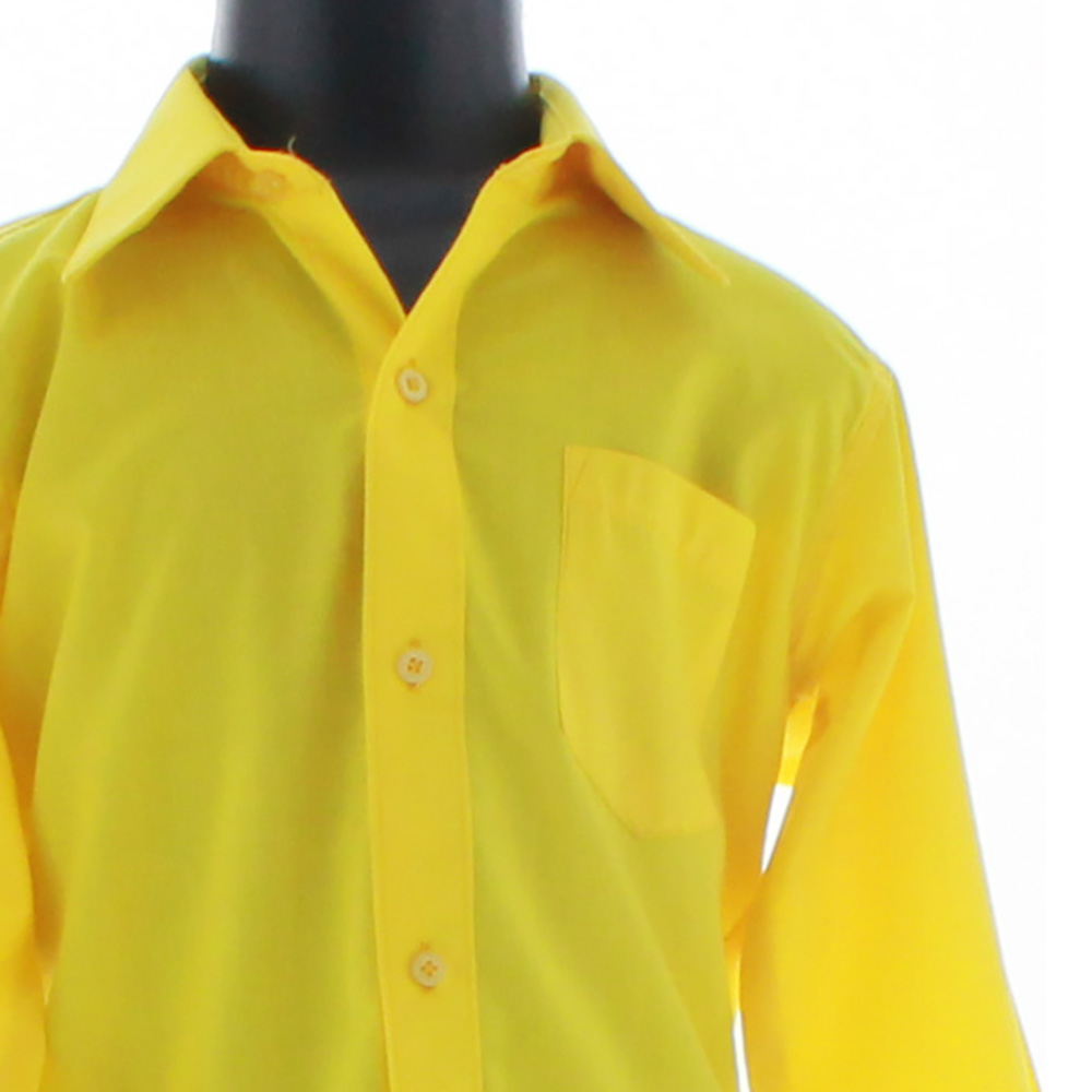 Camisa De Vestir Niño Color Amarillo Manga Larga 3596 2-18 Años..