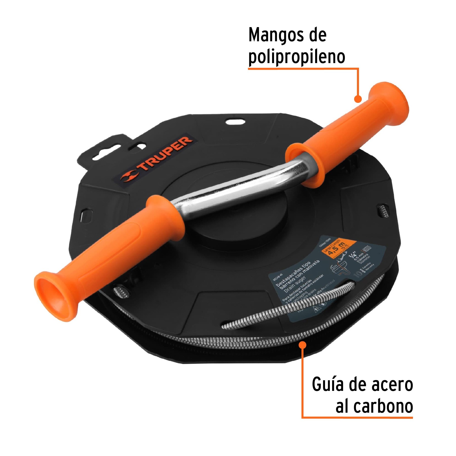 DESTAPACAÑOS DE 4.5 M TIPO BARRENO CON MANIVELA, TRUPER 15149