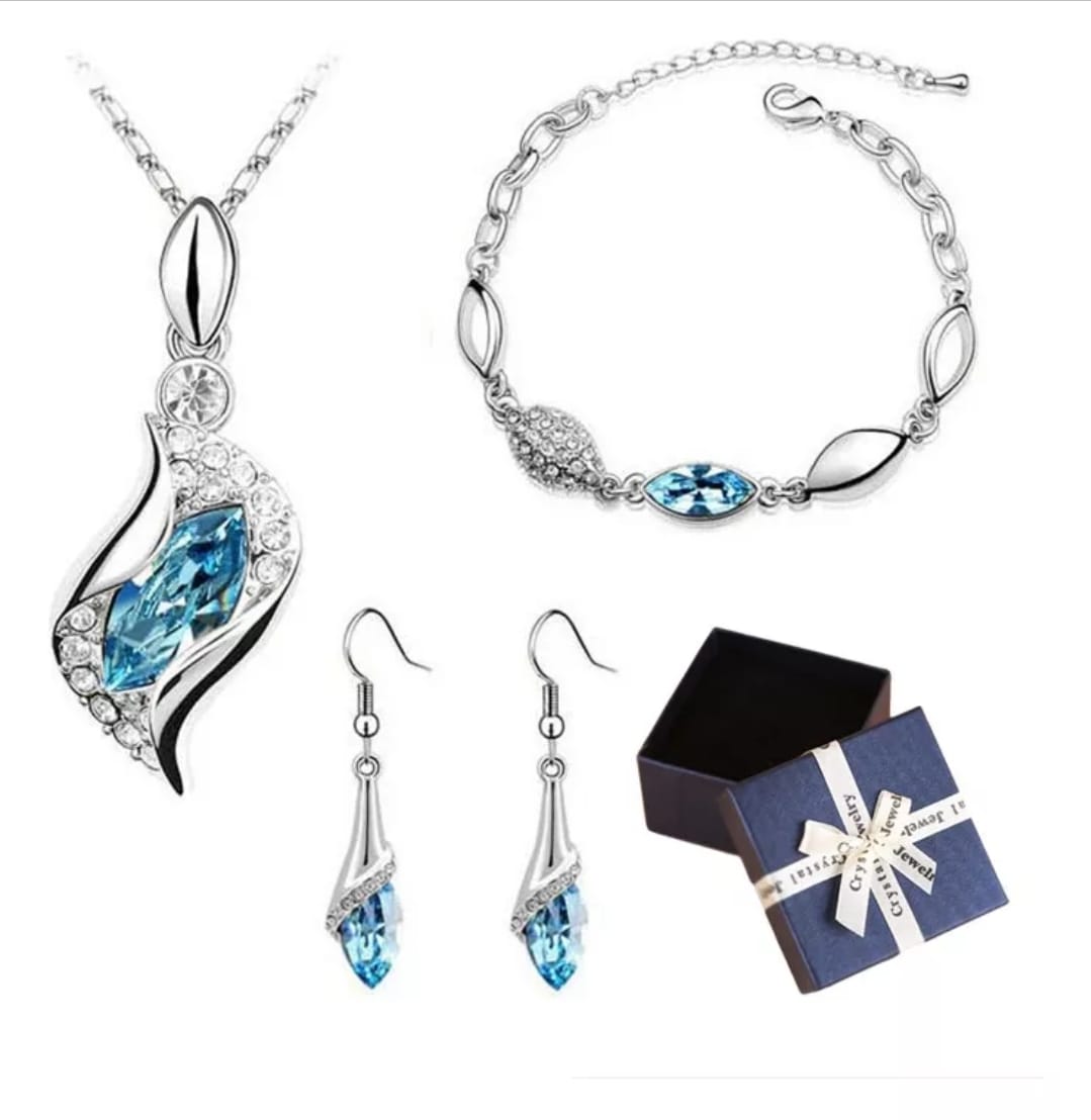 Conjunto De Joyas Para Mujer Collar Y Aretes Y Pulsera.