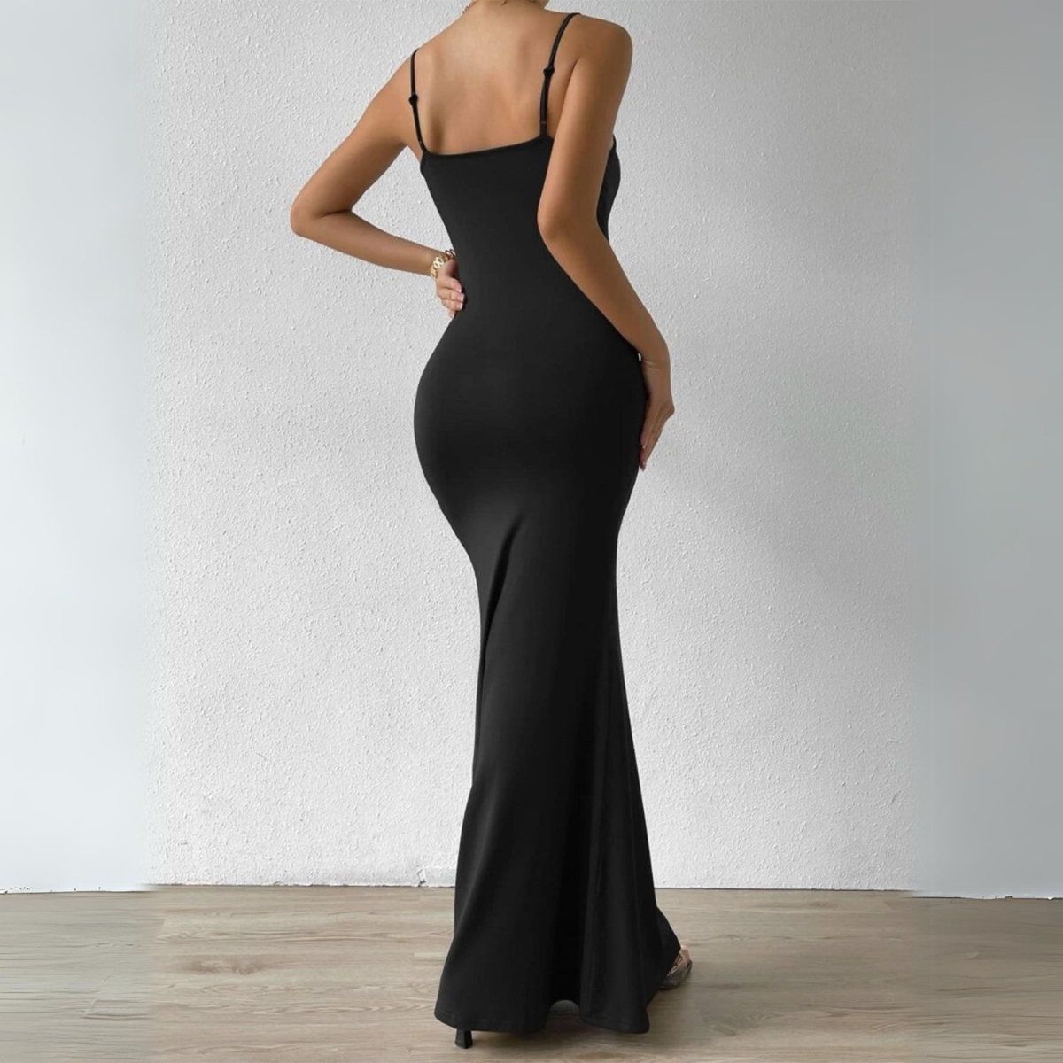 Vestido Largo Casual para Mujer, cuello redondo, sin mangas, elegante, cola de sirena.