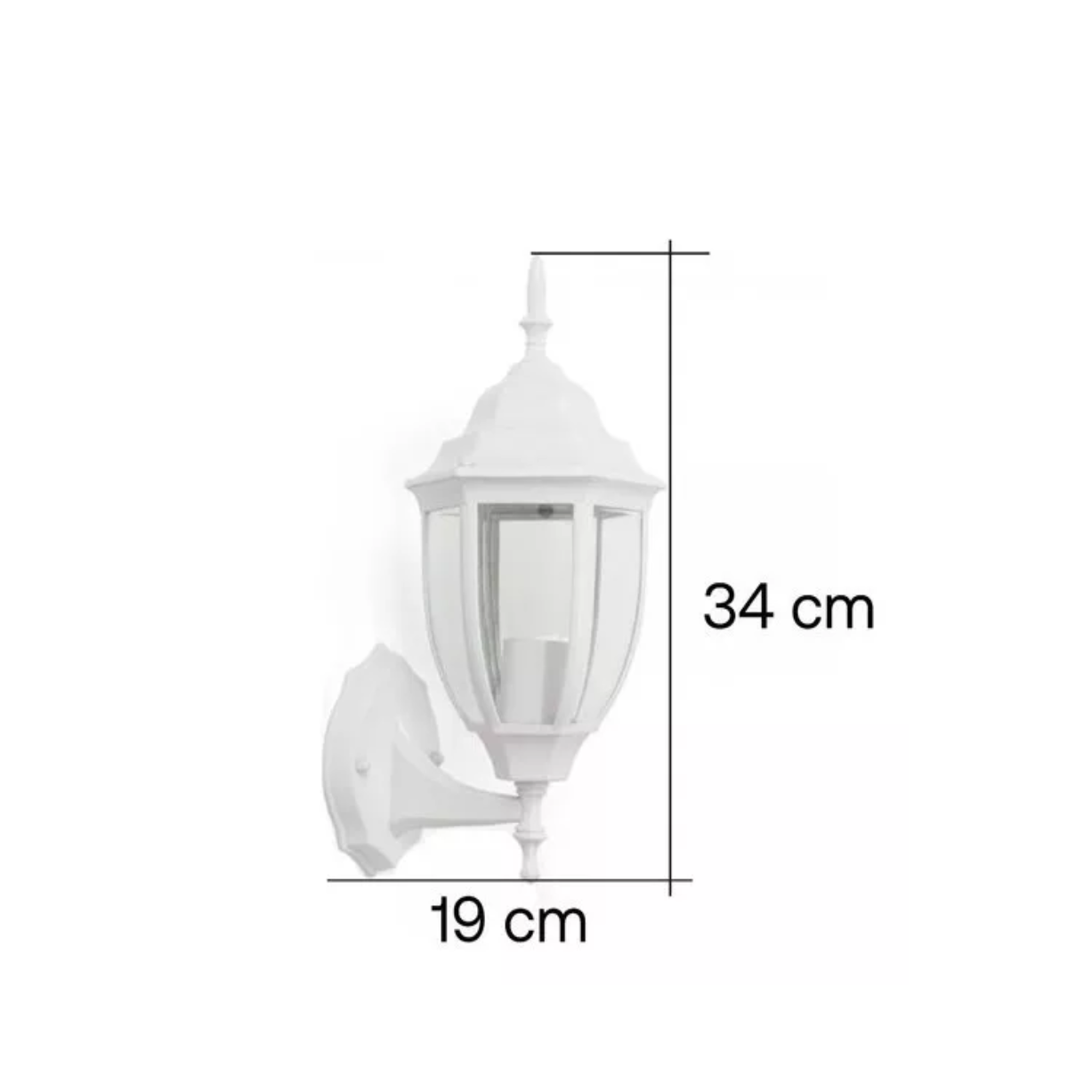 Farol Decorativo Español Blanco Exterior Luminario Pared Blanco