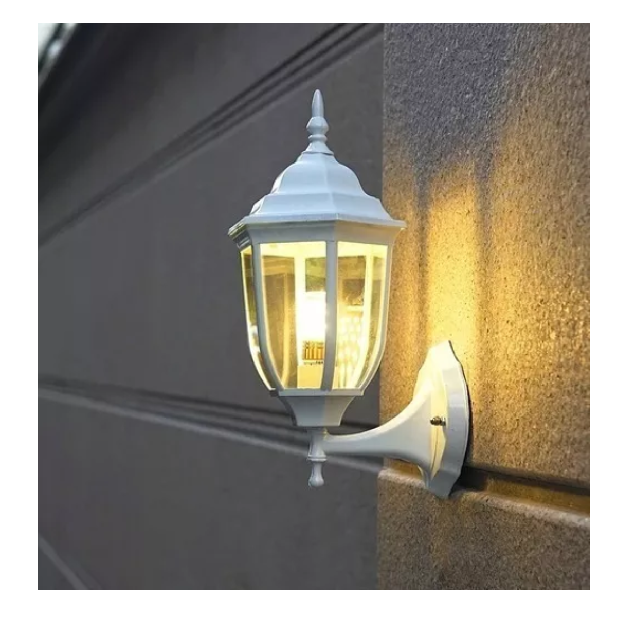 Farol Decorativo Español Blanco Exterior Luminario Pared Blanco