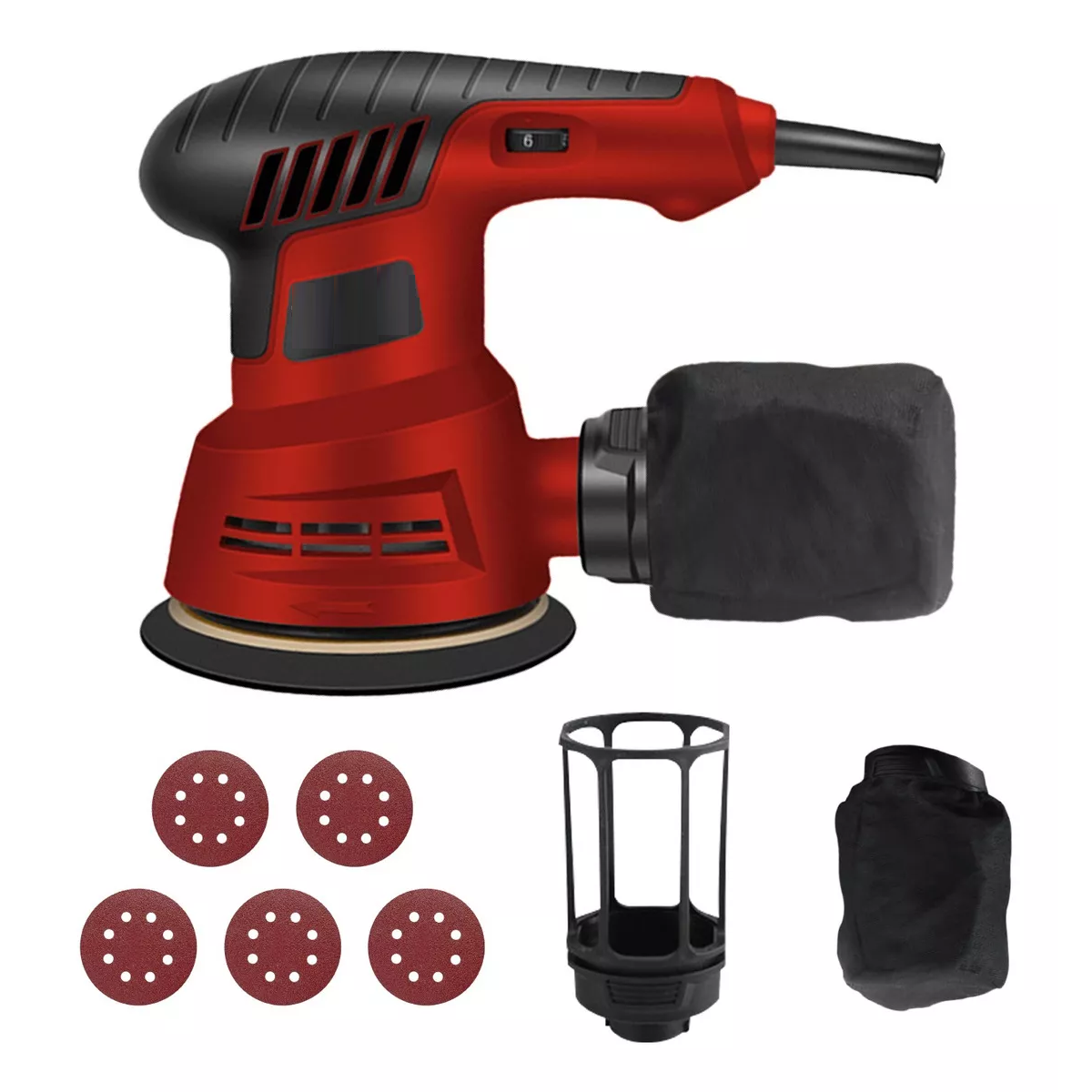 Lijadora Roto Orbital 5 450w Color Rojo Frecuencia 60 Hz