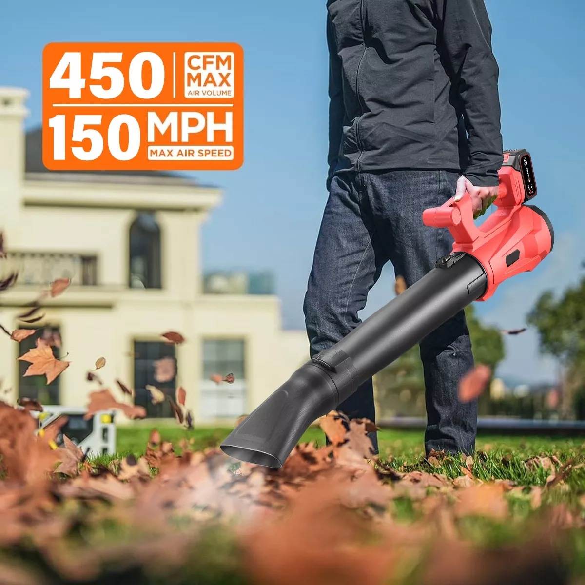 Sopladora Eléctrico Inalámbrico Soplador De Aire 21v 450cfm