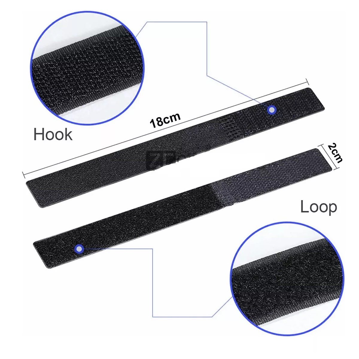 Paquete Cincho Suja Cables, Brida Con Velcro Reutlizable 100 Pzs