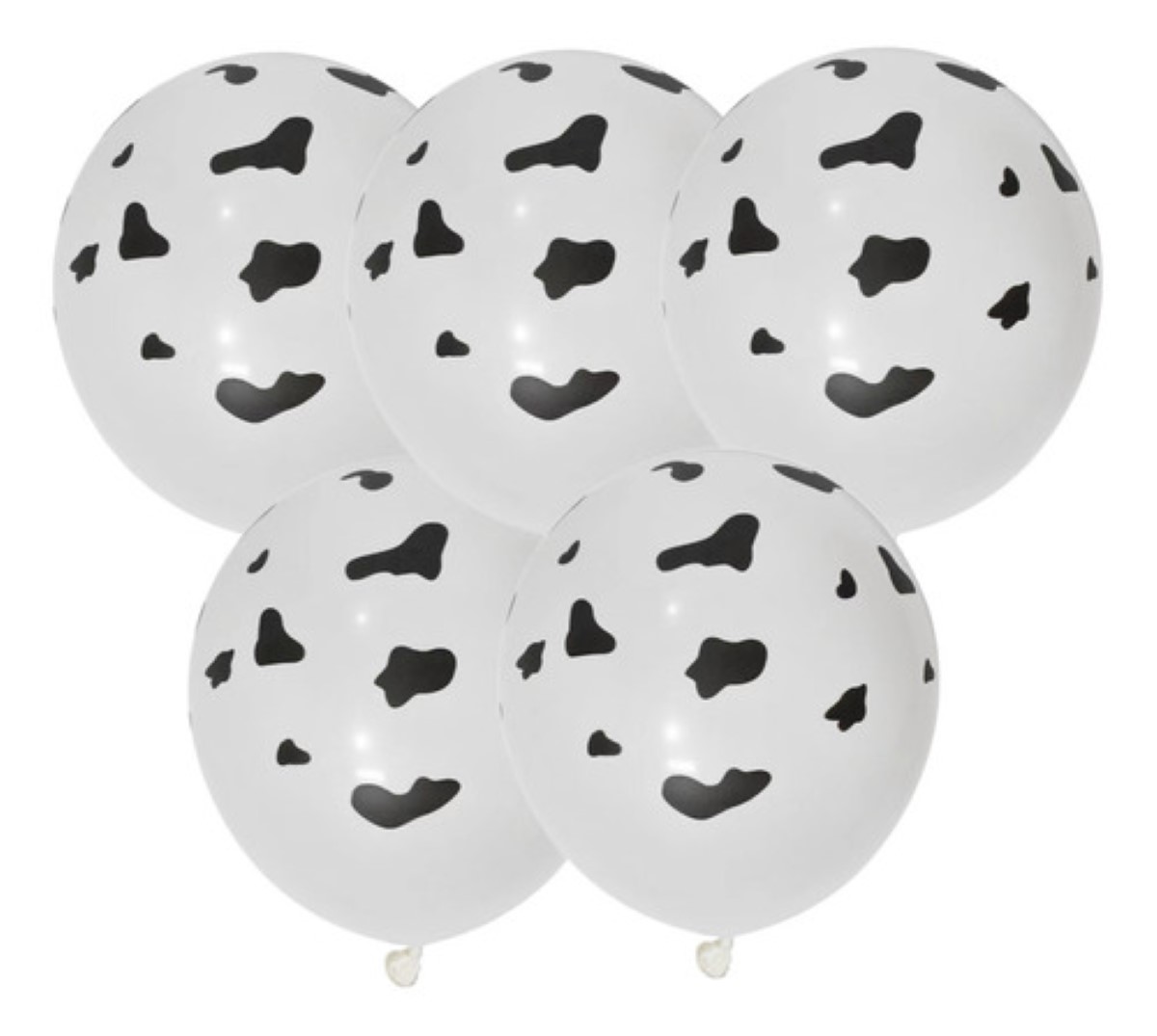 50 Globos No. 9 Impresos Manchas De Vaca Blanco