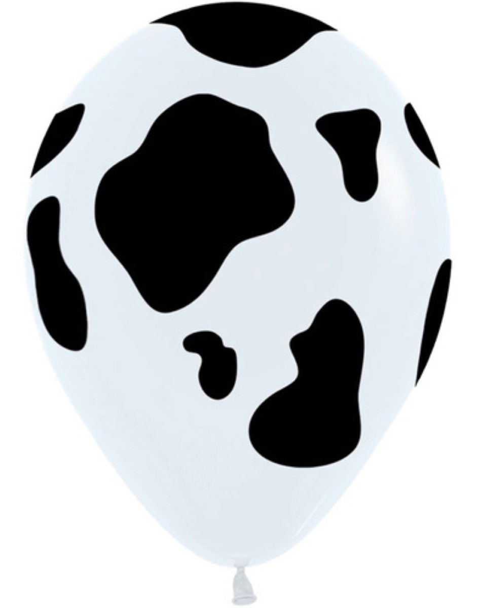 10 Globos Huellitas Mancha Vaca 12 PuLG Blanco/Negro
