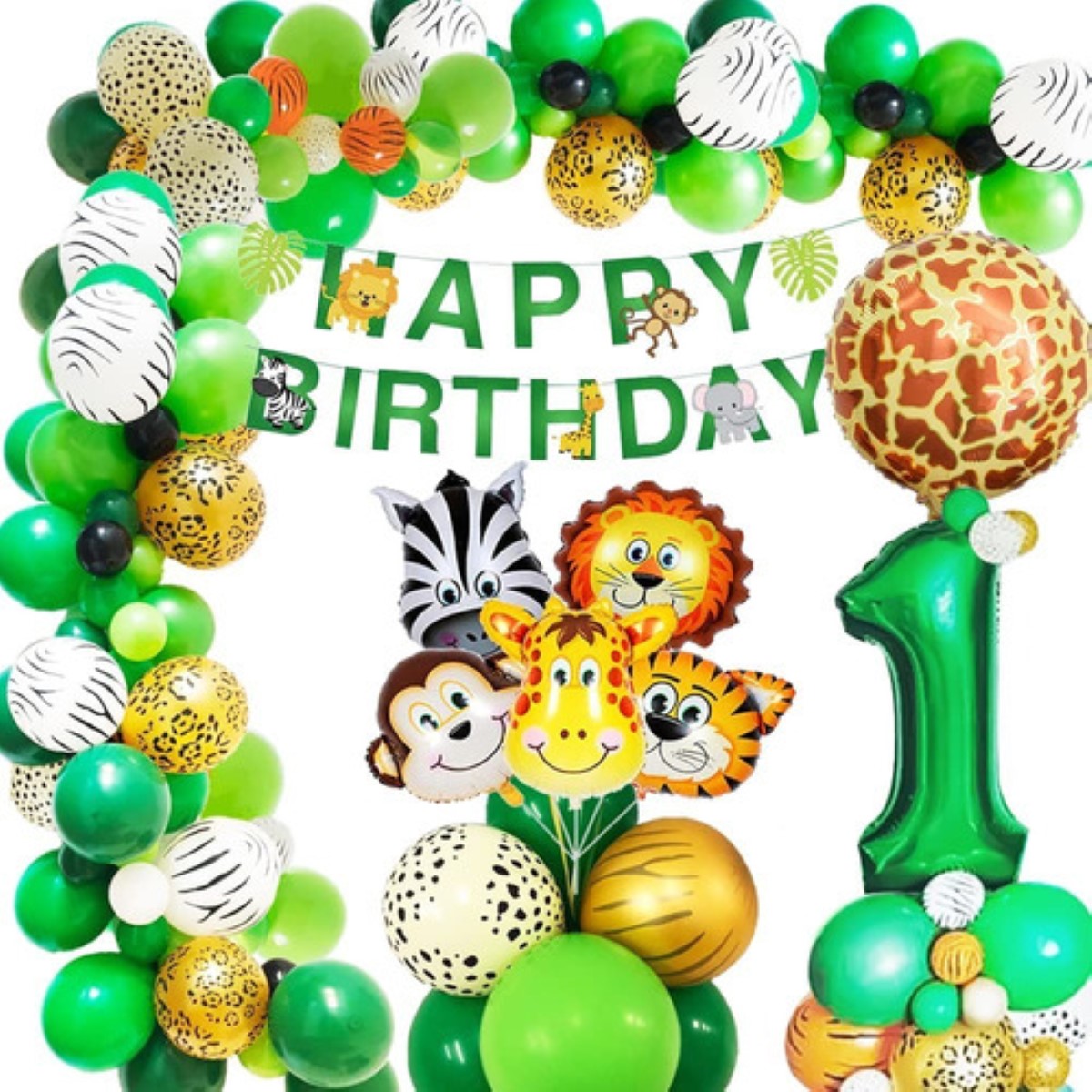 Globos De Animales Para Decoración De Fiesta De Cumpleaños 1  verde