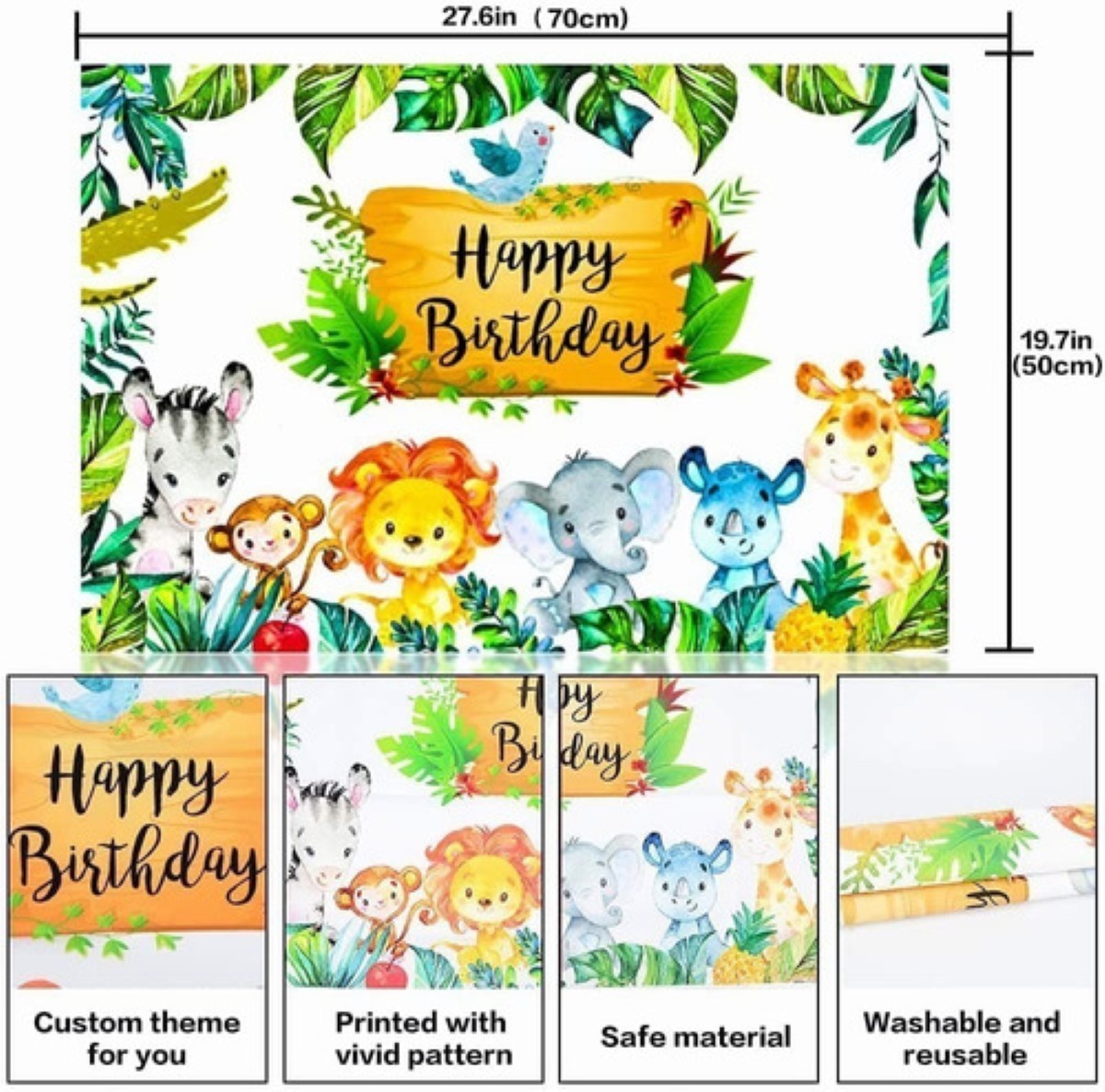 Decoración De Cumpleaños Jungla Animales Decoracion Verde