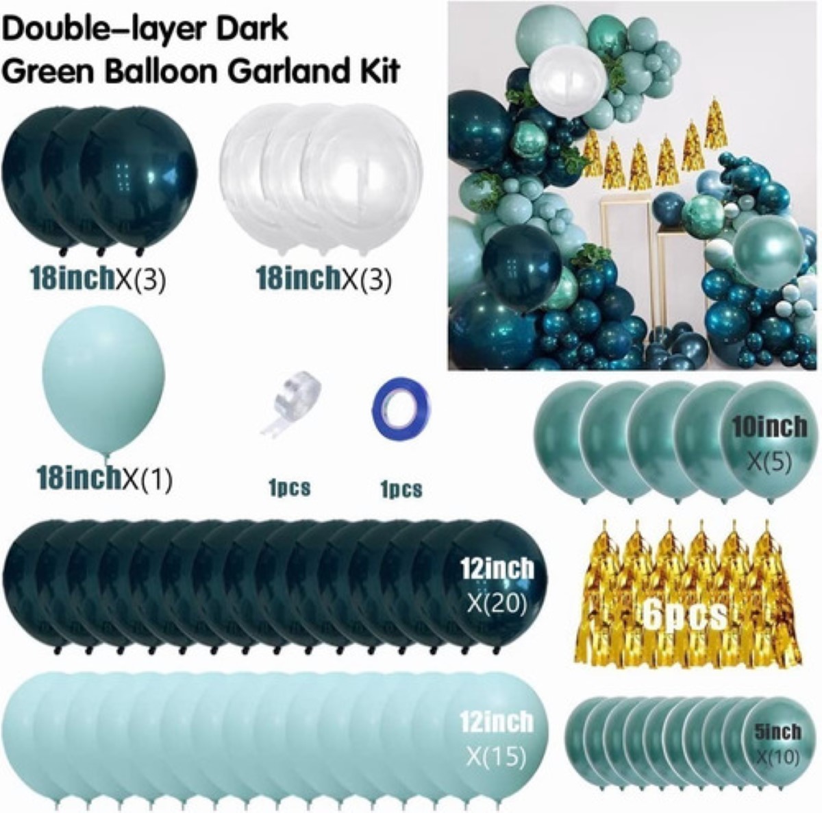 Kit De Arco De Guirnalda De Globos Azul Oscuro