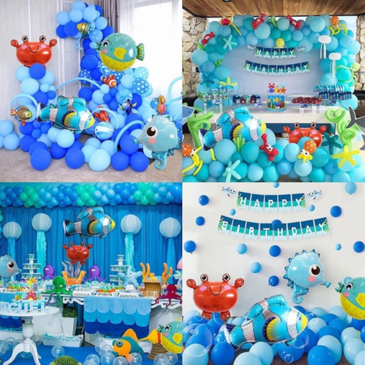 Decoraciones Para Fiestas Bajo El Mar Peces Azul