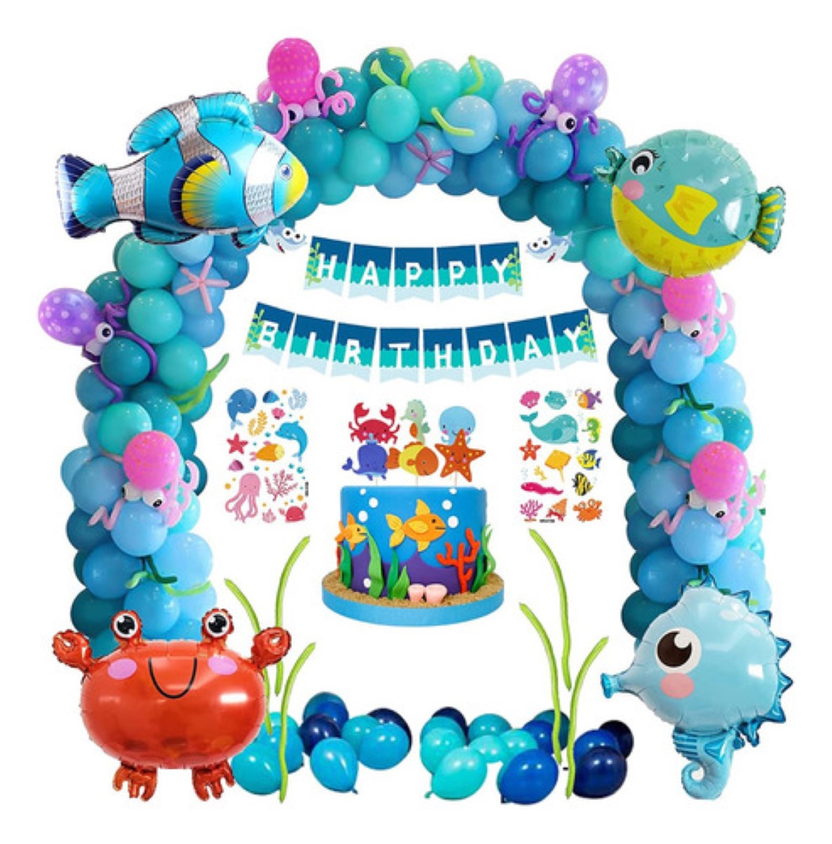 Decoraciones Para Fiestas Bajo El Mar Peces Azul