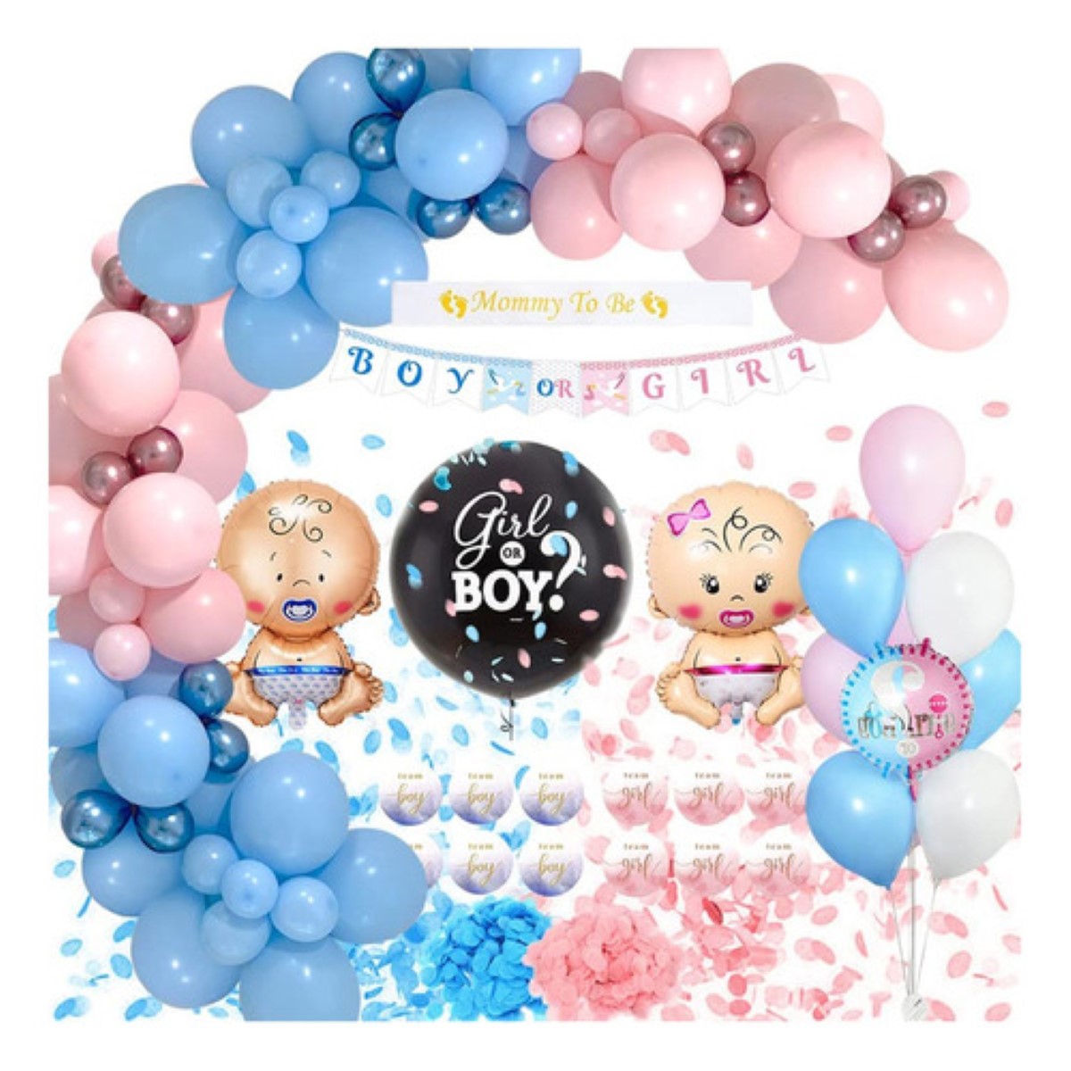 Decoración De Fiesta De Revelación De Género Azul/Rosa