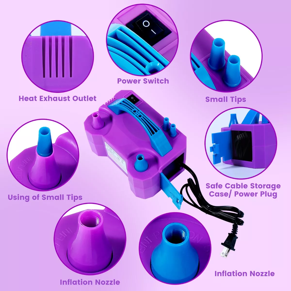 Bomba De Aire Eléctrica Para Inflar Globos Bomba Fiestas