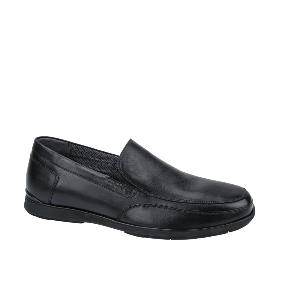 Zapatos casuales mocasines de piel, color negro, marca Flexi, para hombre, mod. 1081861