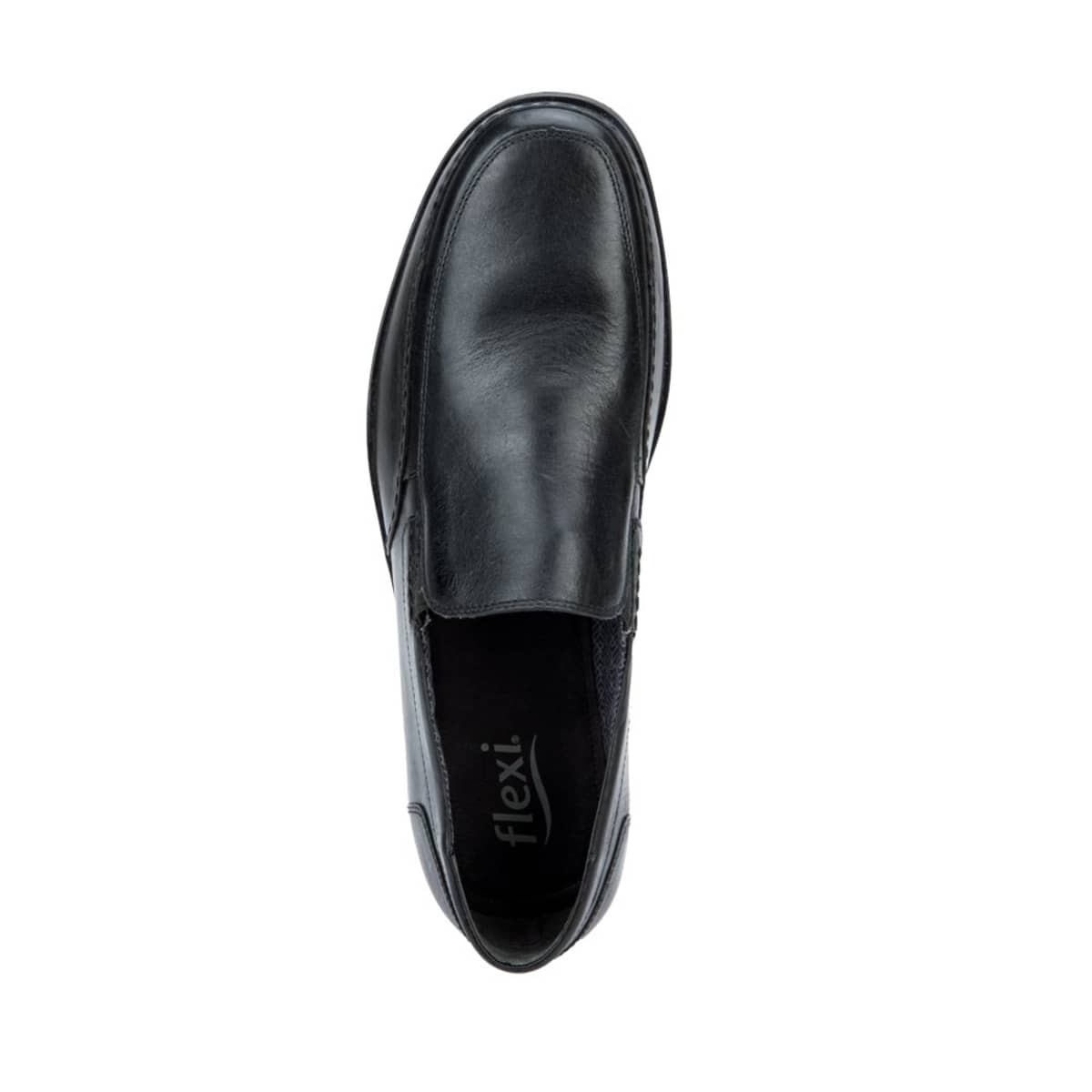 Zapatos casuales mocasines de piel, color negro, marca Flexi, para hombre, mod. 1081861