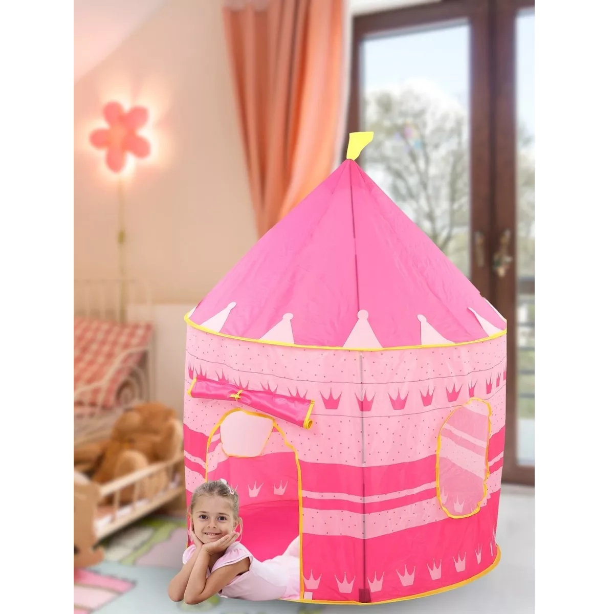 Tienda De Juego Castillo De Princesa Con Luces Para Niñas Rosa