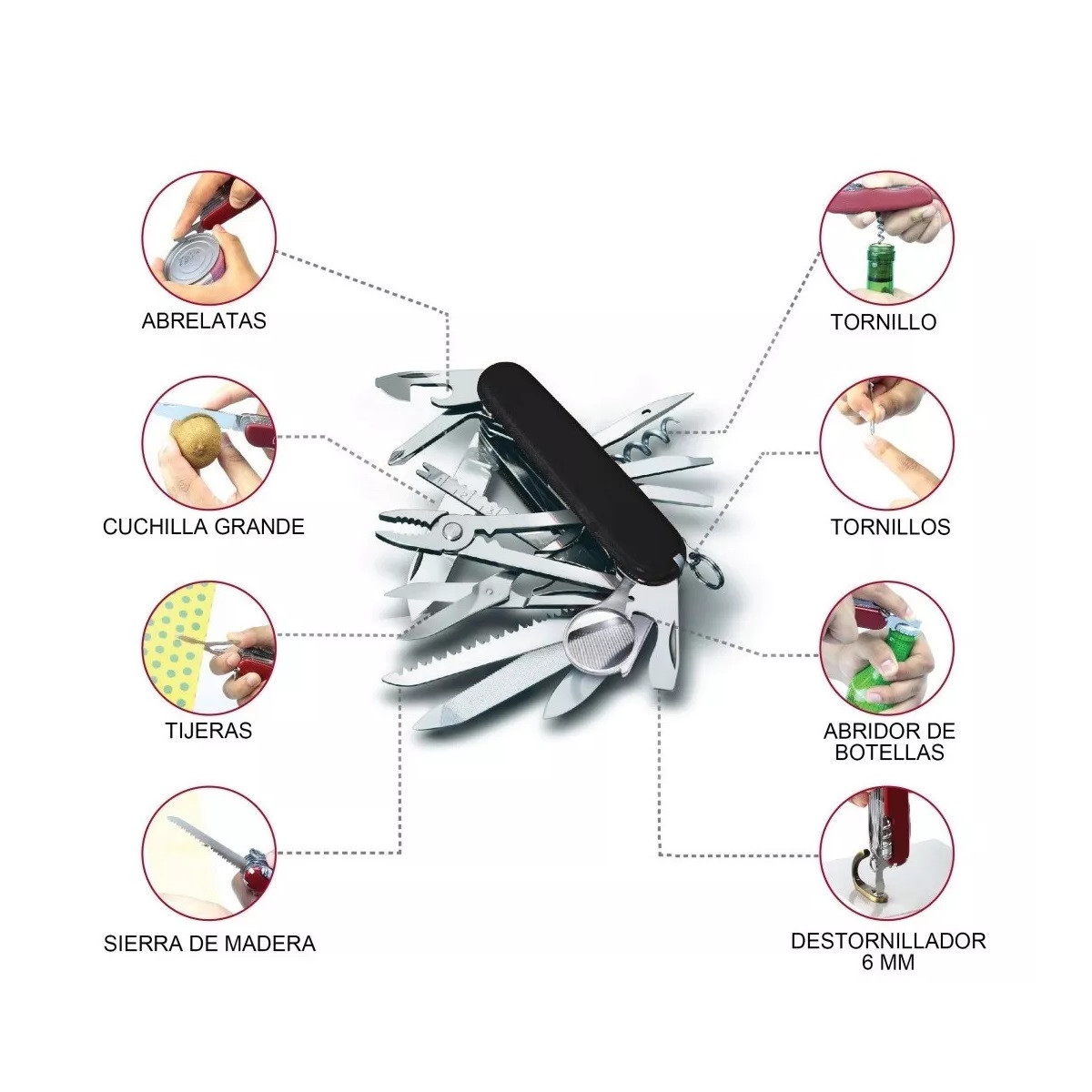 Navajas Multiherramienta De Acero Inoxidable Para Camping Negro