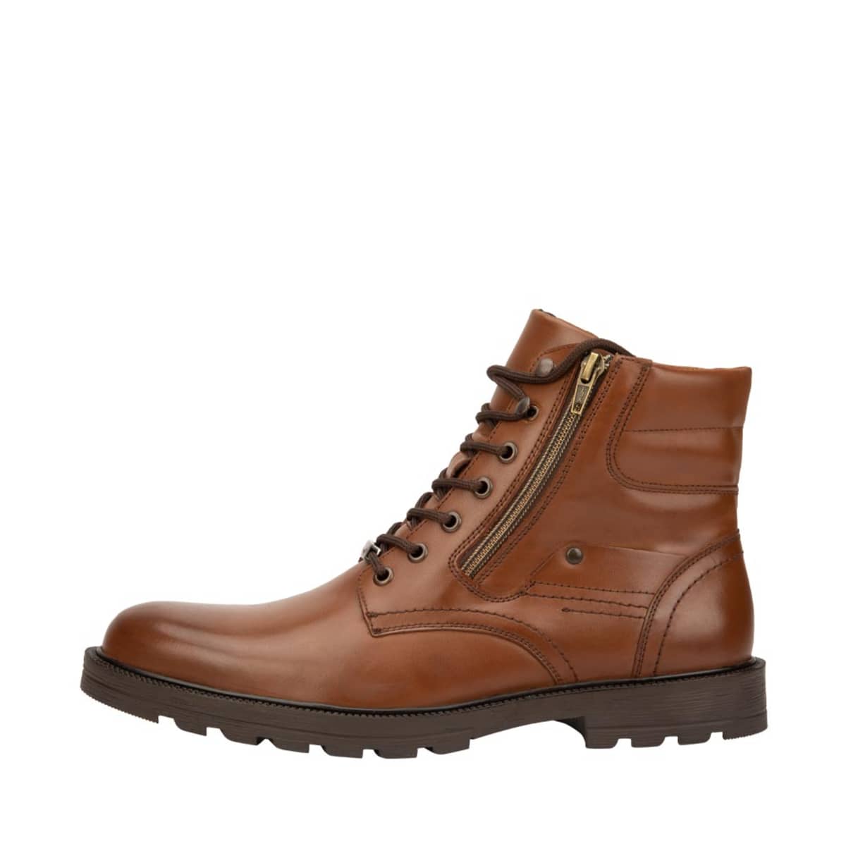 Botines casuales para hombre, marca Michel Domit tipo leñador color café, mod. 1091370