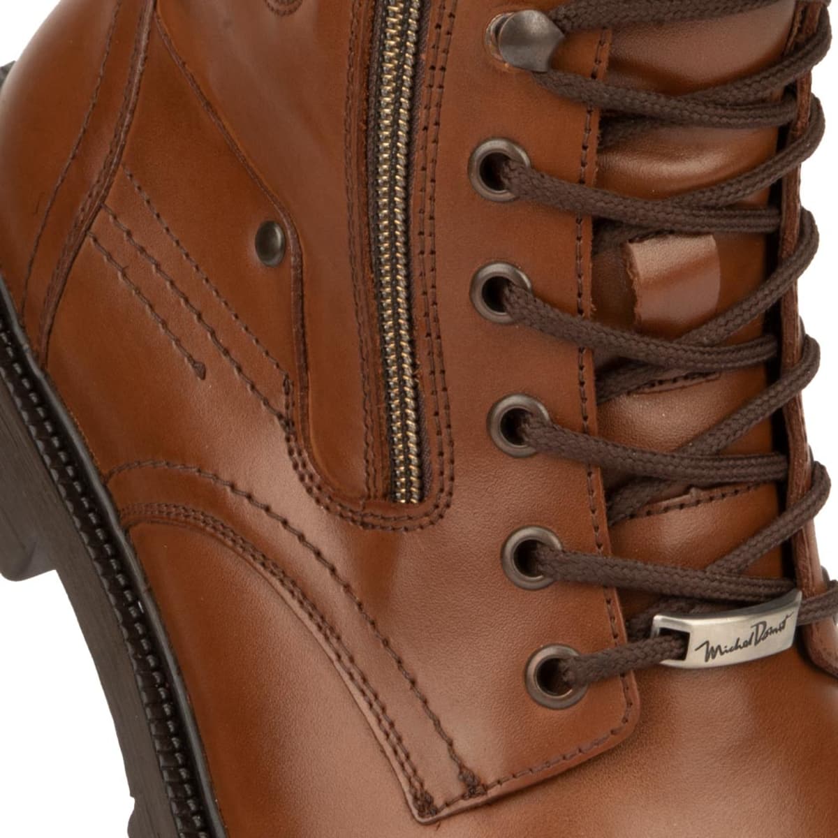 Botines casuales para hombre, marca Michel Domit tipo leñador color café, mod. 1091370