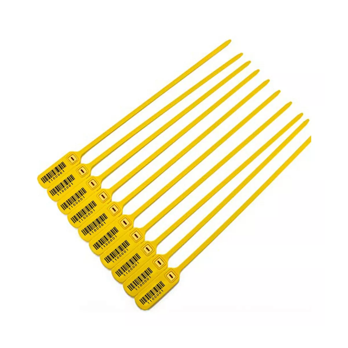 Kit 100 Pzs Cintillo Sello De Seguridad Cinchos 40cm Foliados Amarillo