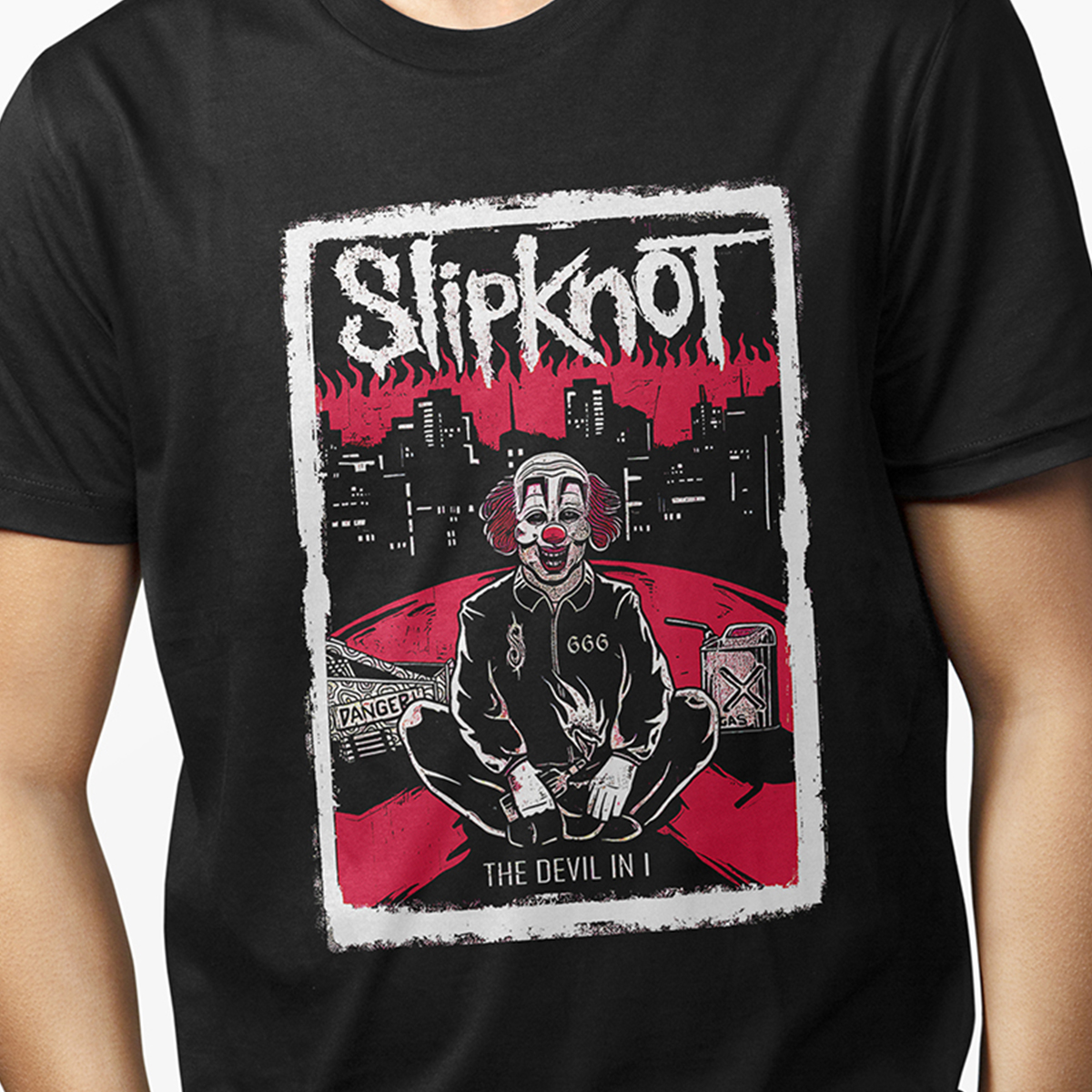 Playera Casual Negra para Hombre - Slipknot The Devil In I