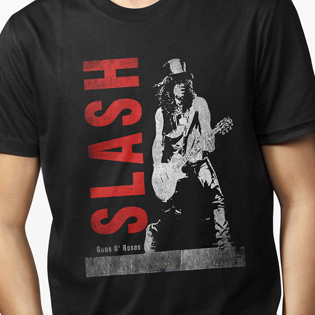 Playera Casual Negra - Guns And Roses: Flash