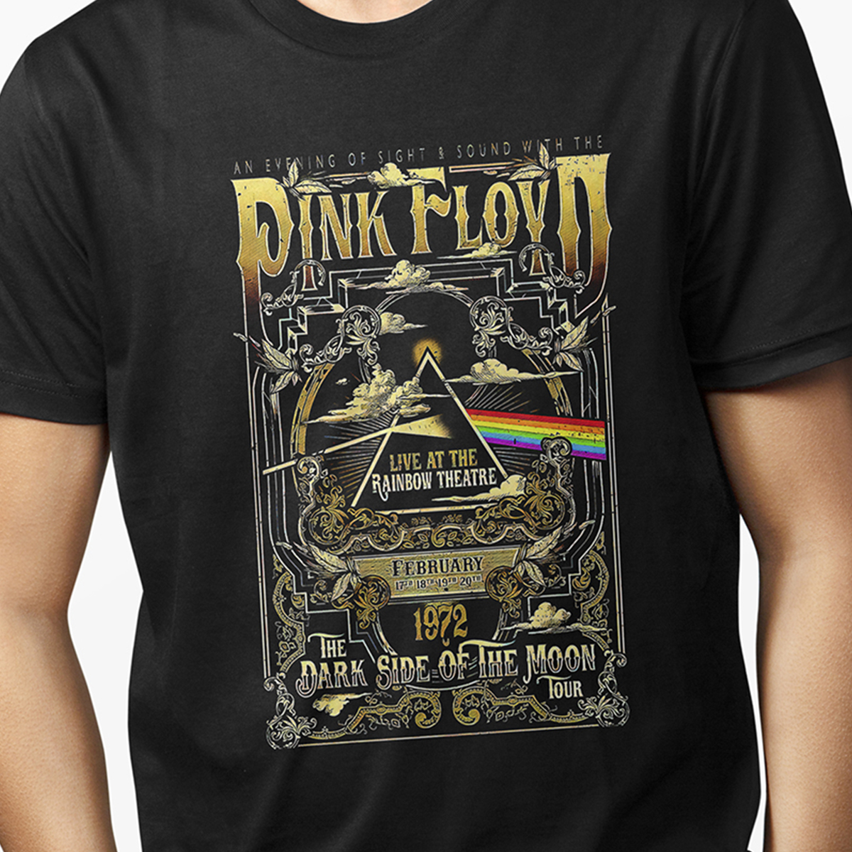 Playera Casual Negra - Pink Floyd Dark Side of The Moon Tour
