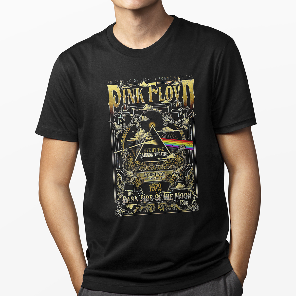 Playera Casual Negra - Pink Floyd Dark Side of The Moon Tour