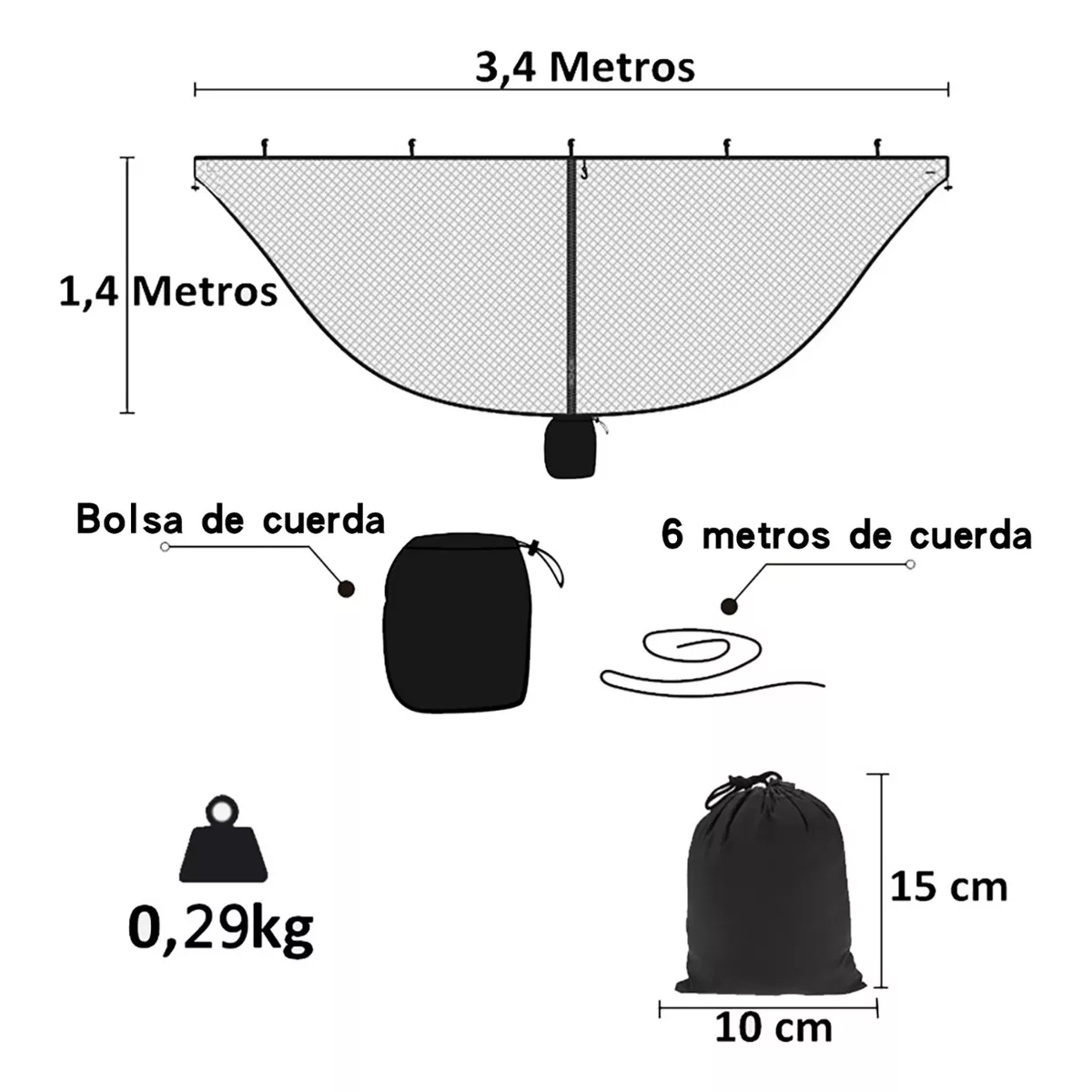 Mosquitero Ligero Para Hamacas Genérico Para Acampada 