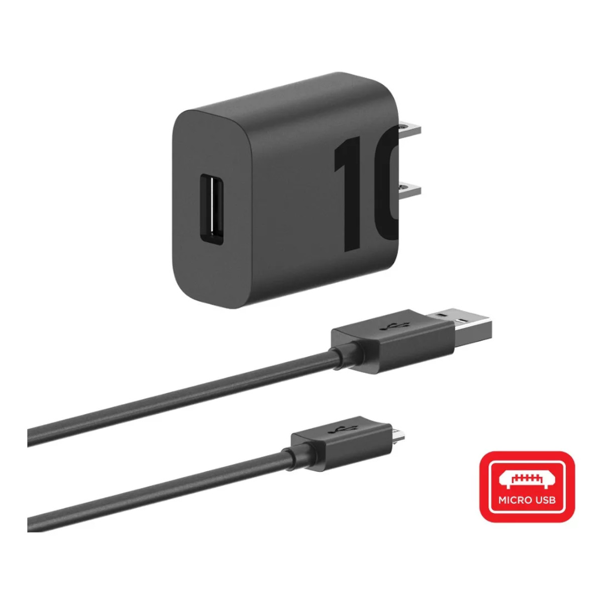 Cargador Motorola 10W salida USB con cable Micro USB (1mt)