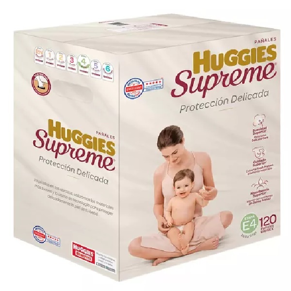 Pañales Huggies Supreme Etapa 4 120 Piezas Unisex