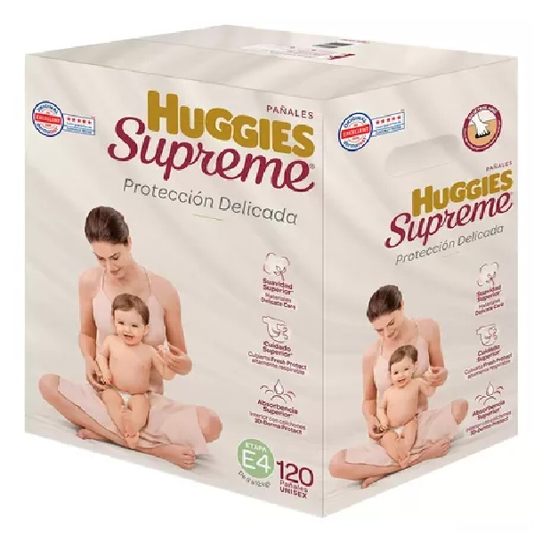 Pañales Huggies Supreme Etapa 4 120 Piezas Unisex