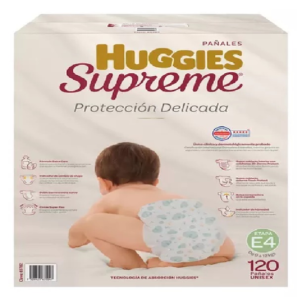 Pañales Huggies Supreme Etapa 4 120 Piezas Unisex