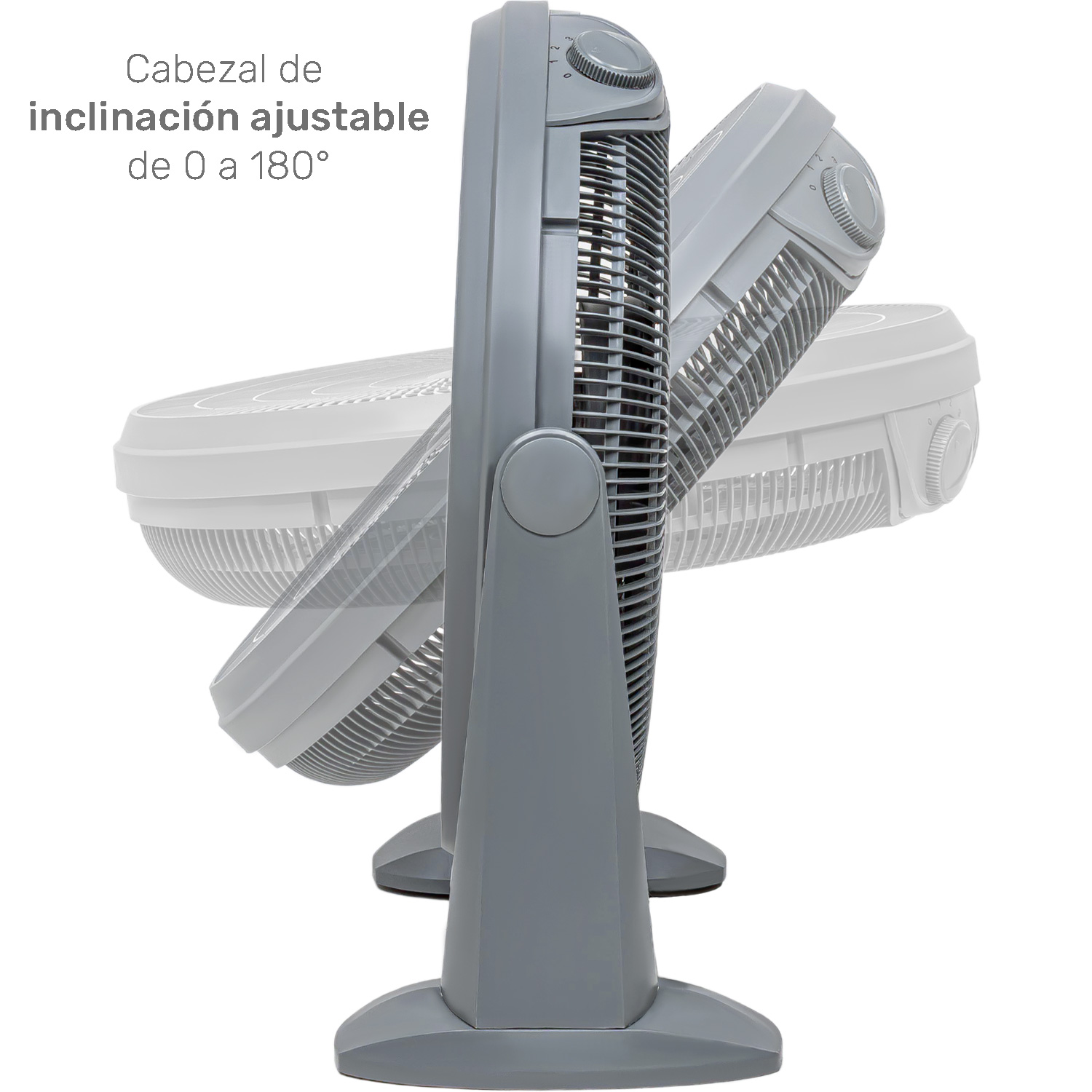 Ventilador De Piso 23  Gris 5 Aspas Potente Casa Hogar