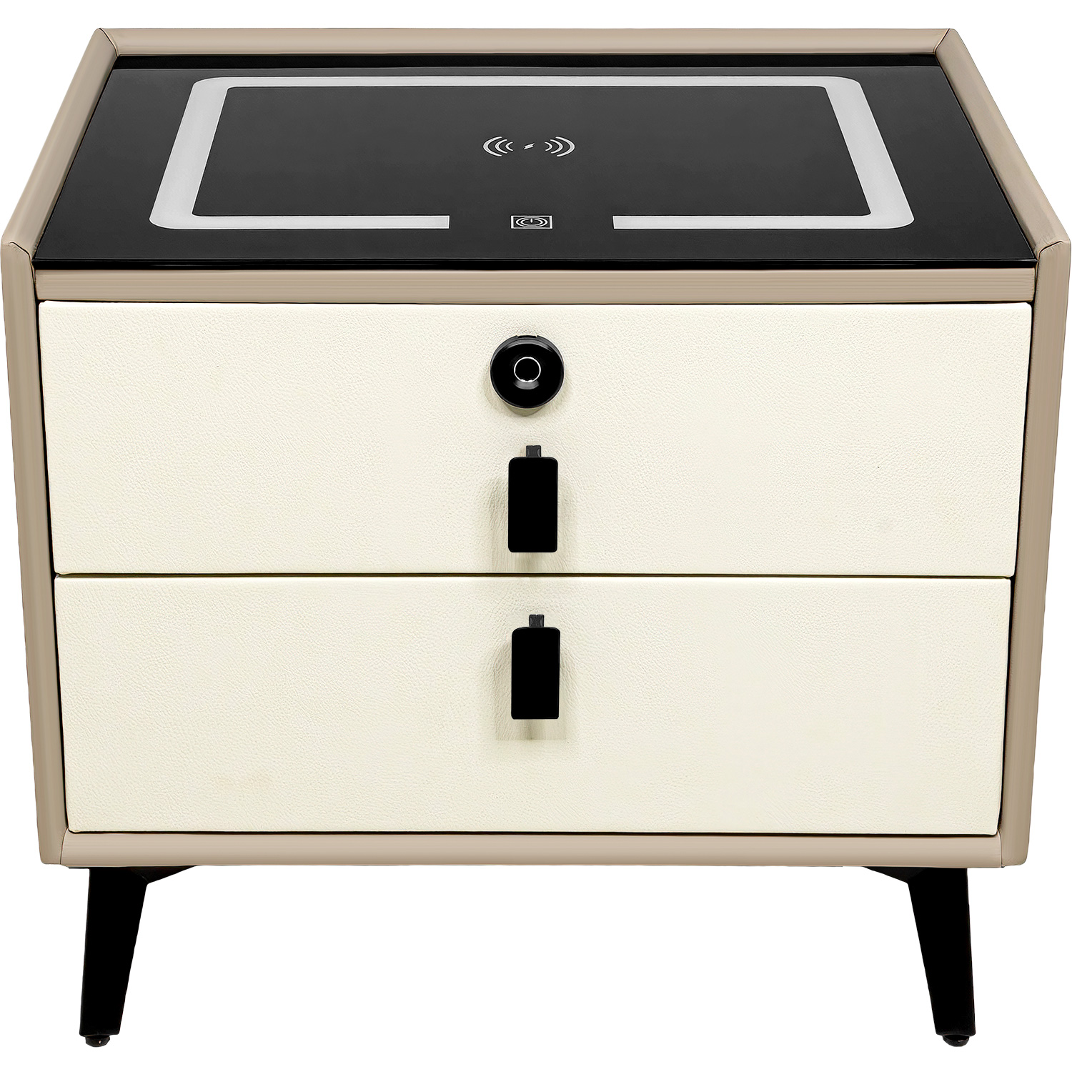 Mesa Noche Buro Inteligente Cargador Inalambrico Luz Audio Cafe