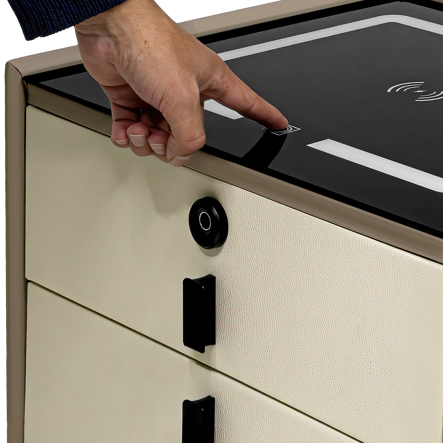 Mesa Noche Buro Inteligente Cargador Inalambrico Luz Audio Cafe