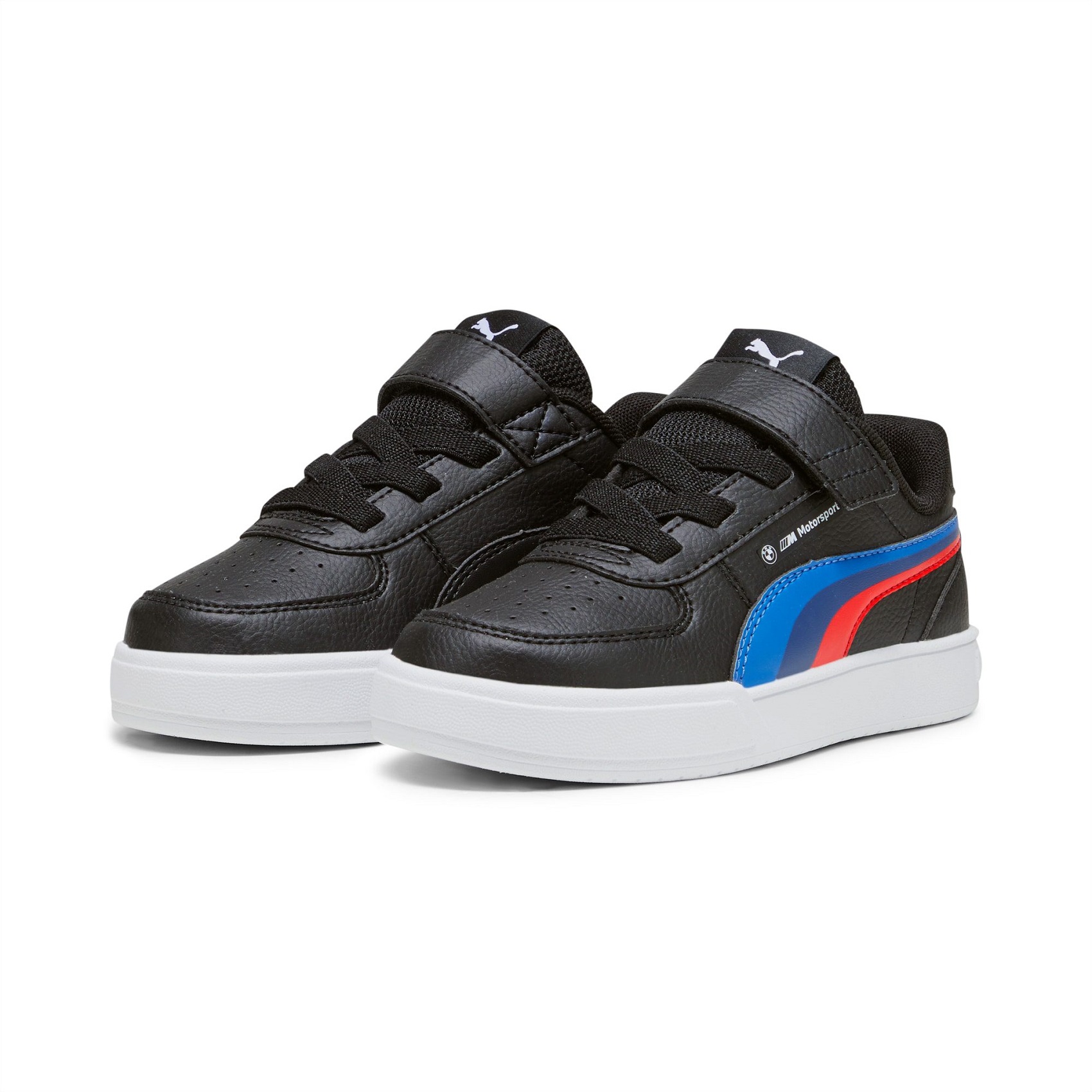 Tenis Puma BMW MMS Caven AC PS negro/azul/rojo niño 
