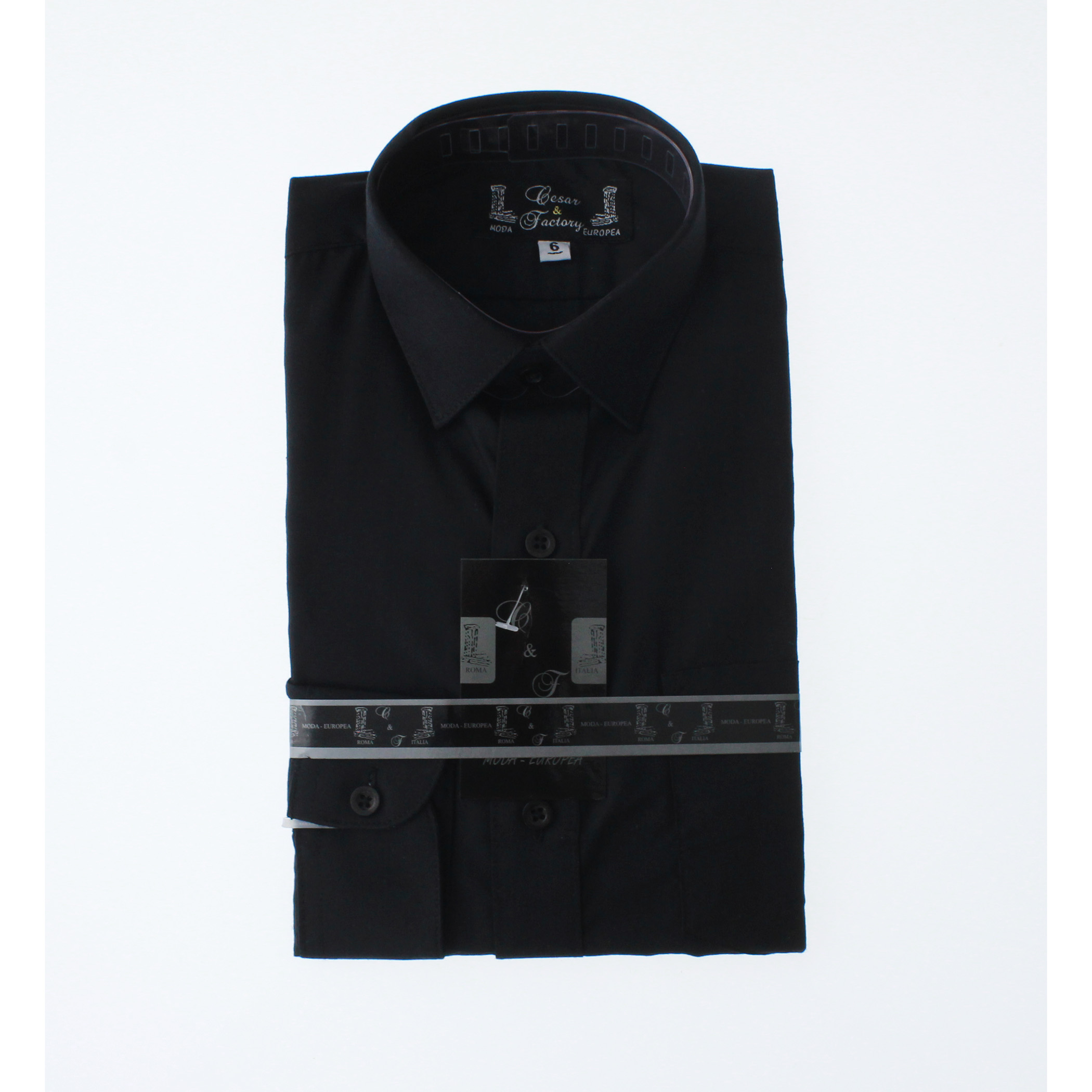 Camisa Negra De Vestir para Niño Manga Larga 3607 2-18 Años.