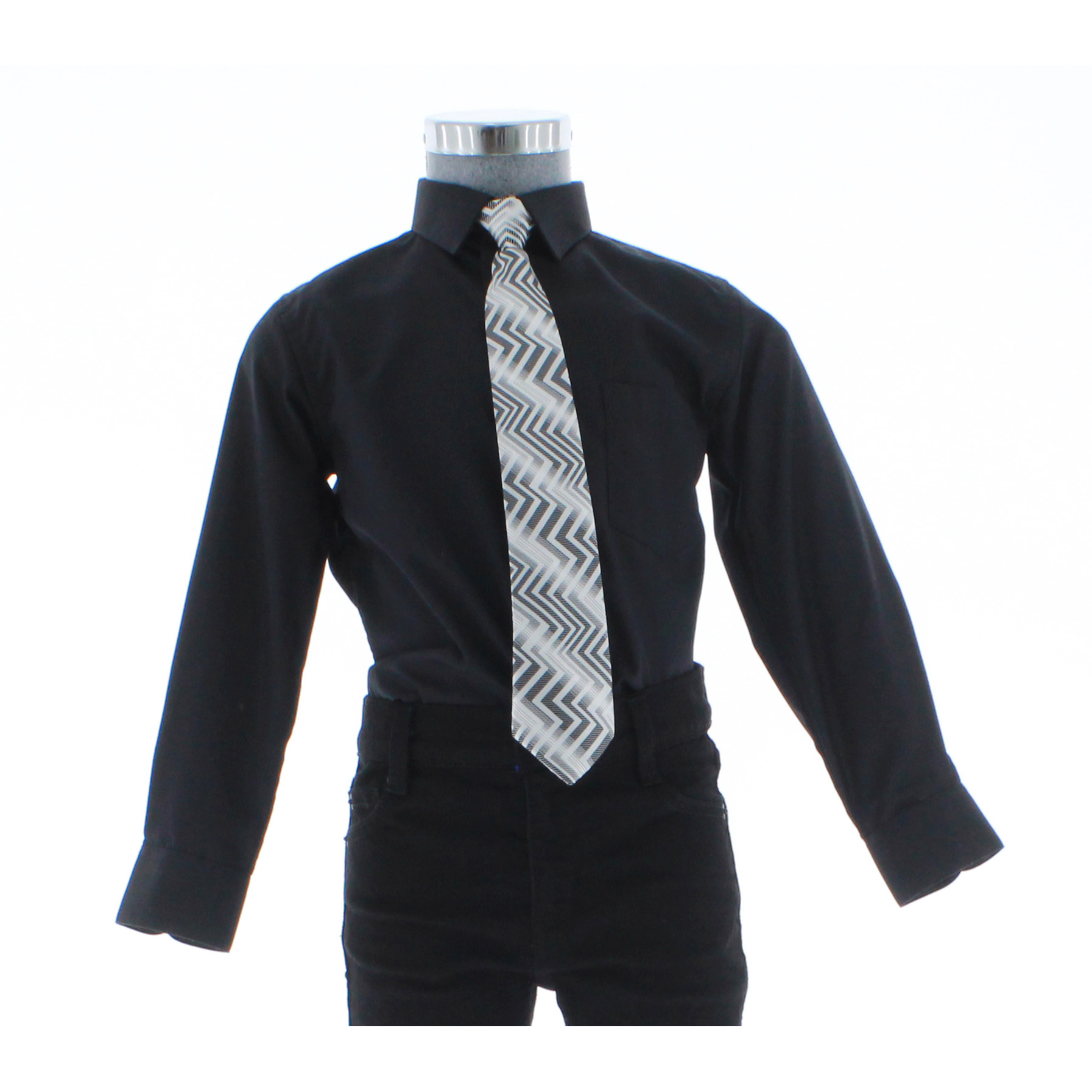 Camisa Negra De Vestir para Niño Manga Larga 3607 2-18 Años.